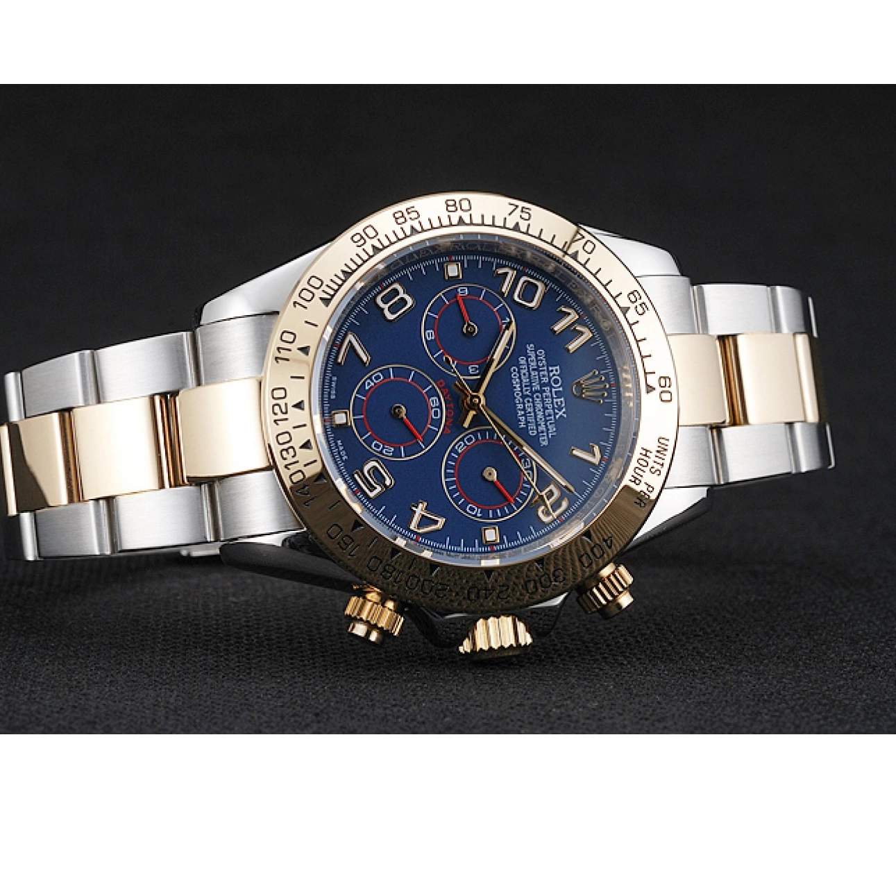 Aaa replica Bracelet Steel 1454246 Cosmograph Two Stainless Dial Blue Tone Daytona Rolex 0817